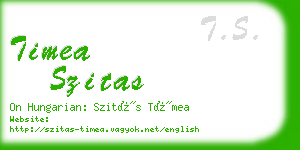 timea szitas business card